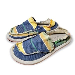 Sanuk Lil Donny Canvas Slip on Loafers Size 10